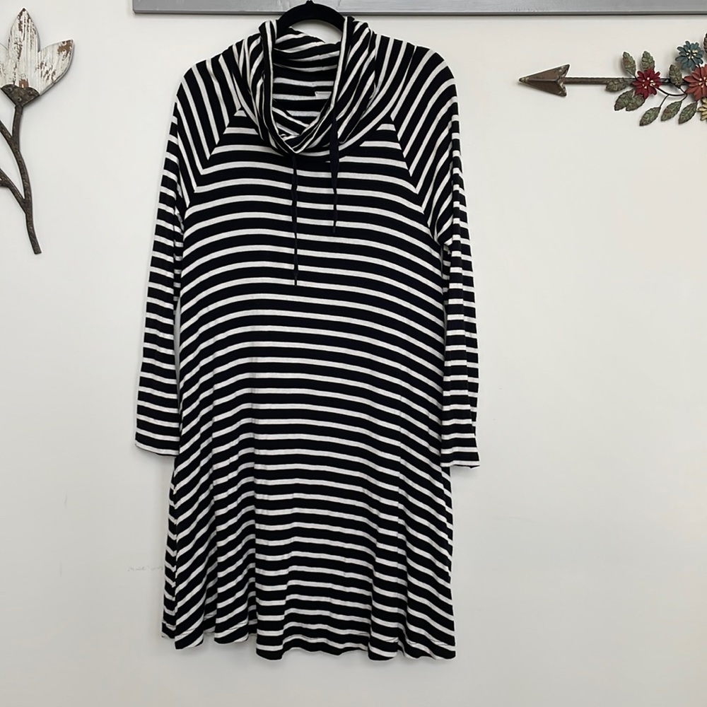 Black and white striped dress from Loft
